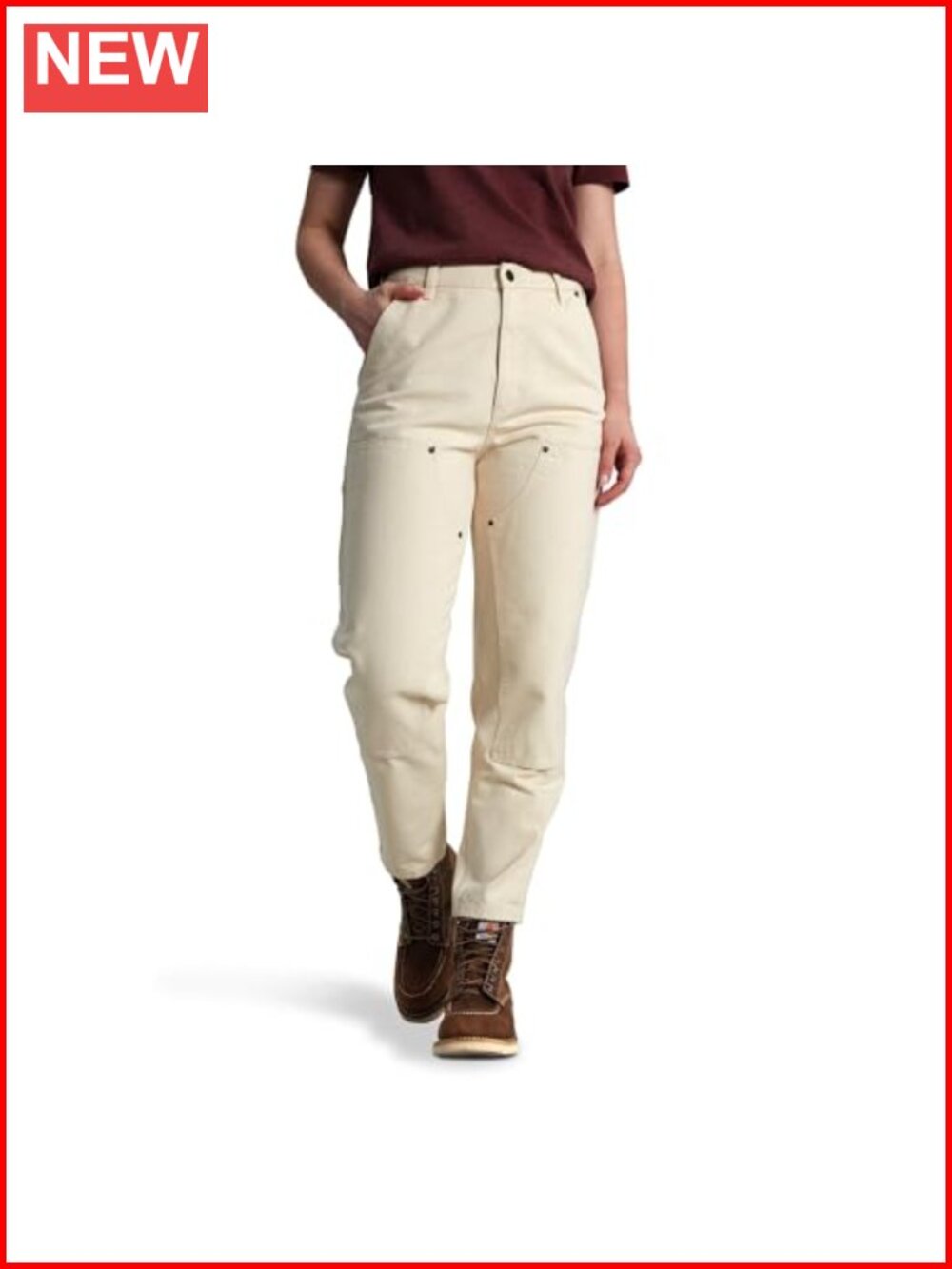Double-Front Canvas Work Pants High Rise Tapered Utility Cargo